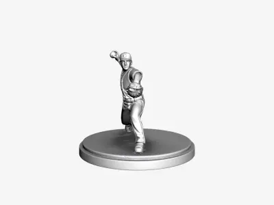 Realistic Baseball Pitcher 3D Model Athletic Sculpture 3D model