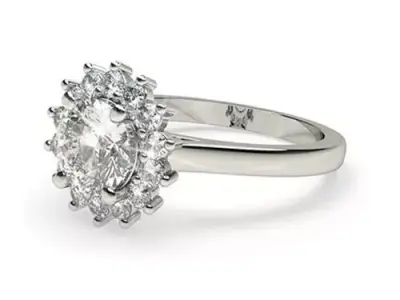 Round diamond engagement ring diana setting 3D print model