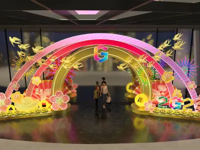 NewYear Traditional Holiday Gate Decor ShoppingMall 3D model