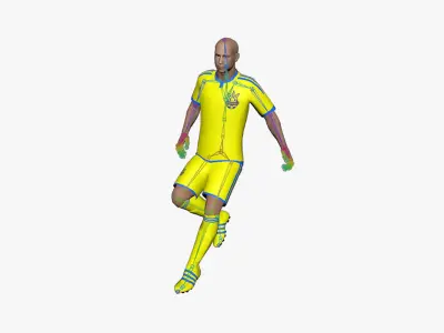 Soccer Player Rigged Low-poly 3D model