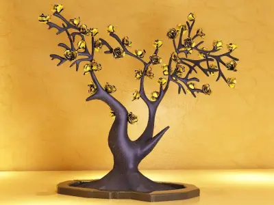 metal ornament tree decoration shiny clean unreal  3D model