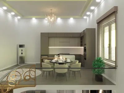 2-story interior dizayn Low-poly 3D model