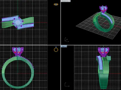 Solitaire Ring 38 3D print model