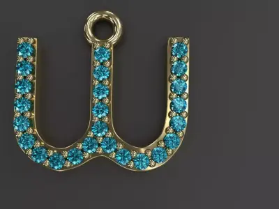 Diamond w Pendant Gold Silver Platinum Jewelry 3D print model