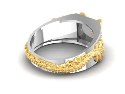 Luxury Chinese Dragon Diamond Ring for Men  437 3D print model