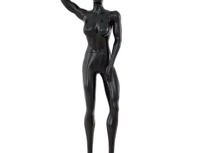 Female Black Faceless Mannequin 84 3D model