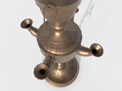 Brass oil lamp Low-poly 3D model