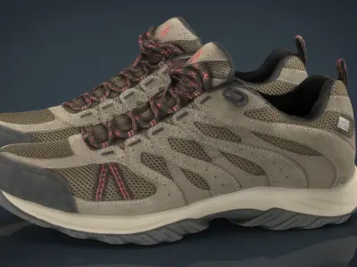 Hiking shoes  Low-poly 3D model