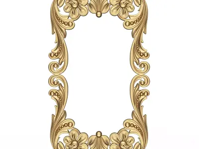 Classic Frame and Mirror 062 Low-poly 3D model