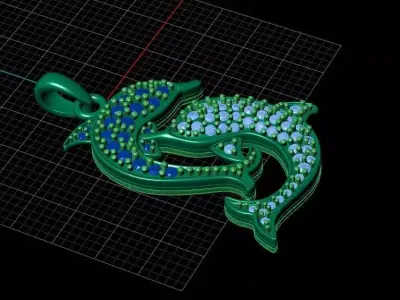 Eternal Bond Twin Dolphin Locket 3D print model