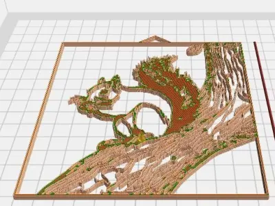  Squirrel for wall art 3D print model