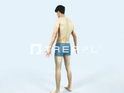 Prime G Beach Animated Rigged Sports Man Low-poly 3D model