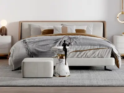 villa Modern Home bedroom decoration 3D model