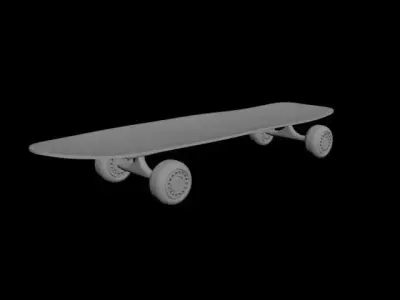 SkateBoard on wheels Free 3D model