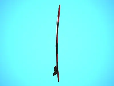 SURF BOARD 07 CARTOON STYLIZED Low-poly 3D model