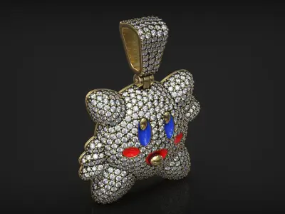 Kirby Star Ice Diamond Hip Hop Jewelry Pendant 3D print model