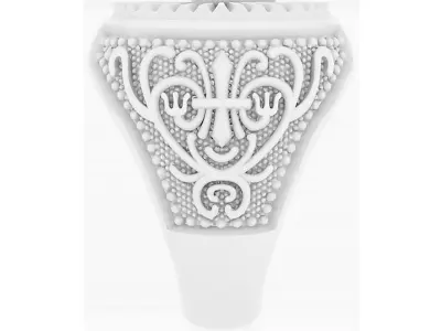 Ring with patterns and an eye 3D print model