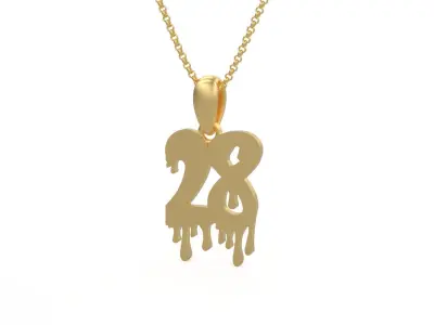 Model 1261 28 Bloody Terror Initial Number Pendant 3D print model