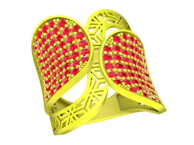 Luxury Heart Pave Openwork Ring Jewelry 3D Model 5098 3D print model