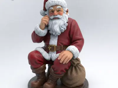 Vintage Classic Santa Claus Statue 3D print model