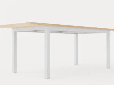 Twin dining table Low-poly 3D model
