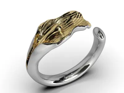 Jewelry ring lily petal 3D print model 3D print model