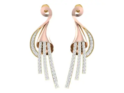 Women Drop Earrings 3dm STL OBJ FBX Renders Details 3D print model order