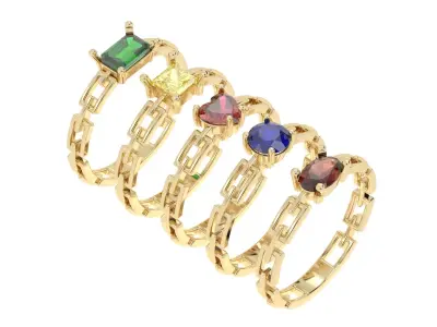  aneis solitarios e foramturas 3D print model