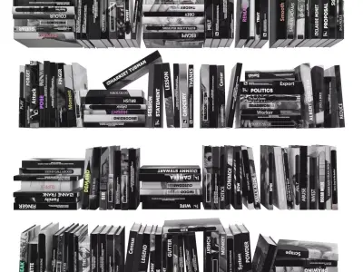 Books 150 pieces 3-3-2 Low-poly 3D model