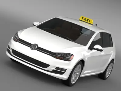 Volkswagen Golf TSI Taxi 3D model