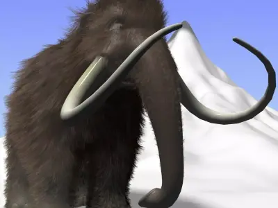 Cartoon Mammoth Rigged Low-poly 3D model