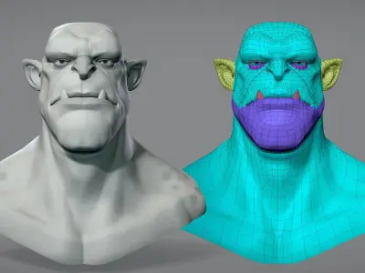 Cartoon male character Orc base mesh 3D model