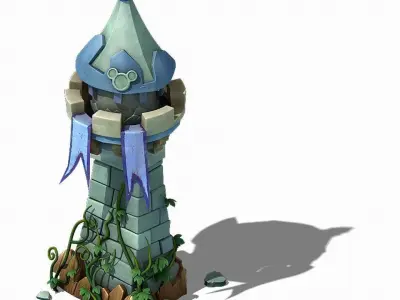 Game Cartoon - City - Angle House 03 3D model