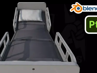 Hospital Bed PBR Low Poly Game Ready Low-poly 3D model