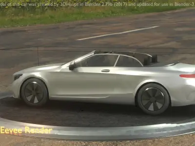 City Car 73 Top-Class Cabrio Open Type-A Silver Low-poly 3D model