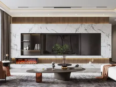 Modern living room 3D model 9