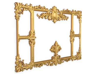 Plaster decorative frame ornament 07 3D model