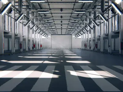 Hangar 07 PBR Low-poly 3D model