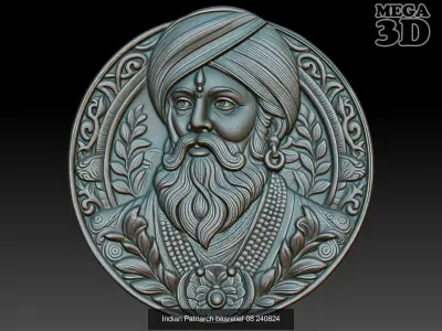 Indian Patriarch basrelief Pack A 240824 3D Model Collection