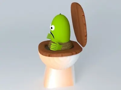 Toilet monster Free 3D model
