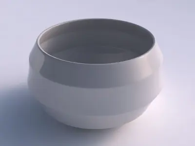 Bowl spheric twisted with pronounced horizontal sections 3D print model