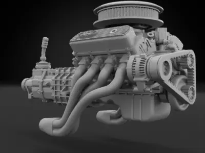 Big Block V8 - Single Carb 3D print model