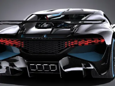 LowPoly Bugatti Divo 2019 Low-poly 3D model