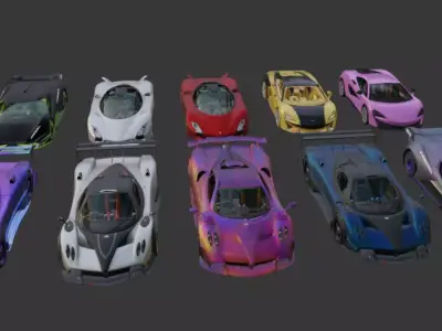 PUBG vehicles Racing pack 5 Low-poly 3D model