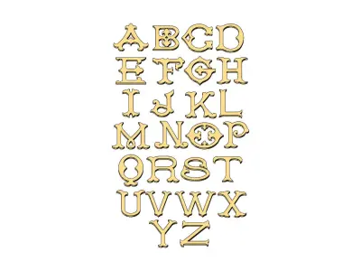 Vintage Monogram Font Letters Alphabet  3D print model