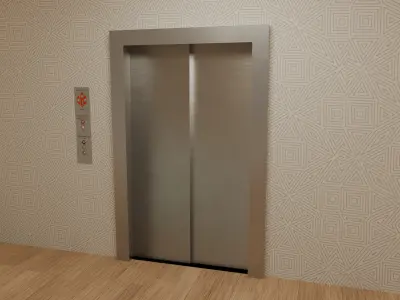 Modular Game Ready Elevator Low-poly 3D model
