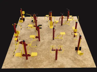Outdoor Gym Set 002 3D model