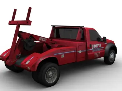 tow car Low-poly 3D model