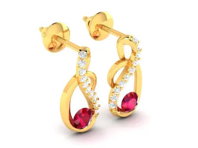 Women Earrings 3dm STL OBJ FBX Render Details 3D print model get