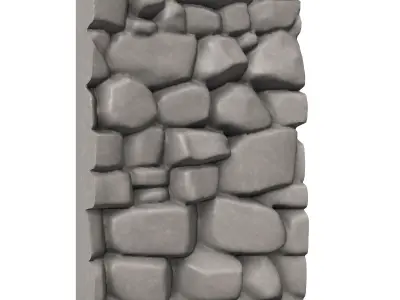 Rock Face Wall Scene Element Detail 3D print model